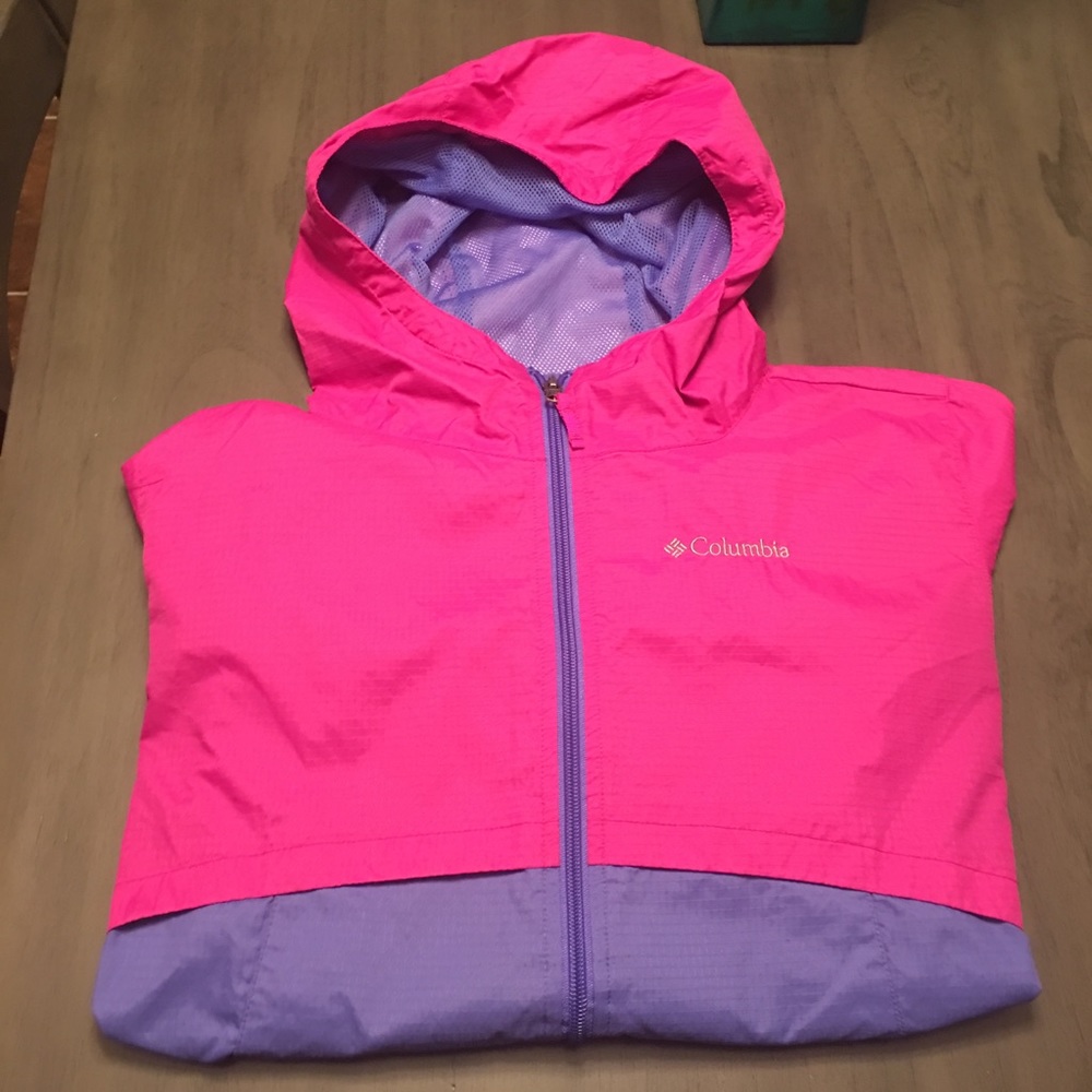 Columbia Colorblock Pink and Purple windbreaker